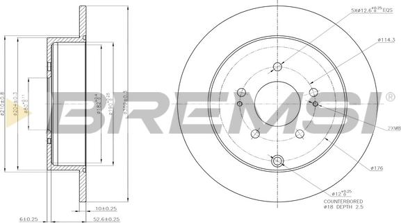 Bremsi CD7737S - Əyləc Diski furqanavto.az