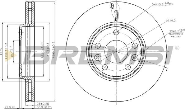 Bremsi CD7726V - Əyləc Diski furqanavto.az