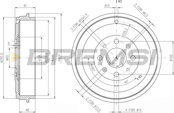 Bremsi CR5657 - Əyləc barabanı furqanavto.az