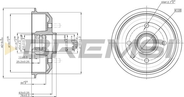 Bremsi CR5054 - Əyləc barabanı furqanavto.az