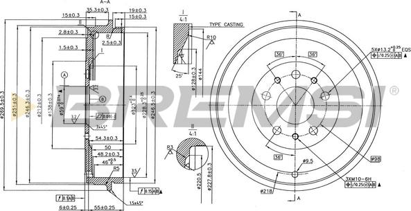 Bremsi CR5005 - Əyləc barabanı furqanavto.az