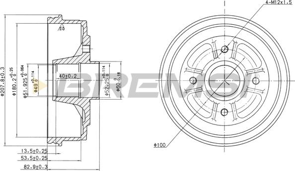 Bremsi CR5168 - Əyləc barabanı furqanavto.az