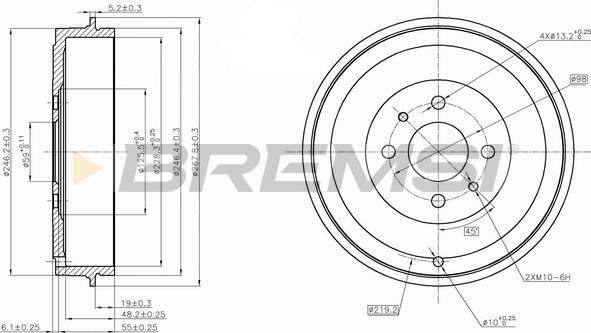 Bremsi CR5267 - Əyləc barabanı furqanavto.az