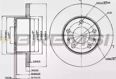 Bremsi DB0195S - Əyləc Diski furqanavto.az