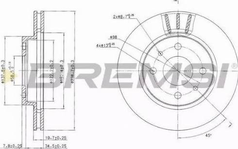 Bremsi DBB142V - Əyləc Diski furqanavto.az