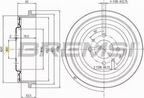 Bremsi DR5392 - Əyləc barabanı furqanavto.az