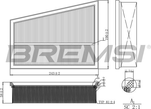 Bremsi FA0580 - Hava filtri furqanavto.az