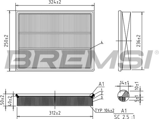 Bremsi FA0579 - Hava filtri furqanavto.az