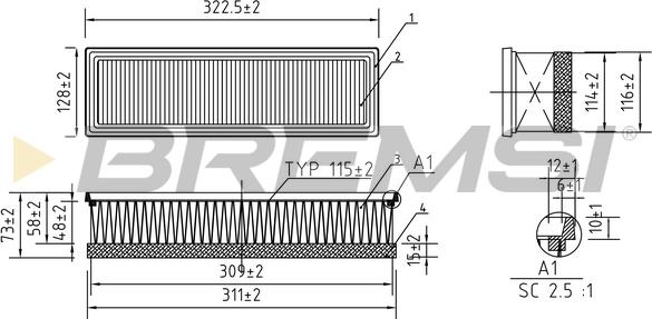 Bremsi FA0113 - Hava filtri furqanavto.az