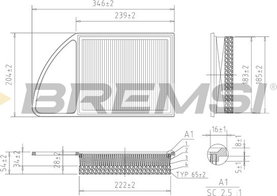 Bremsi FA0216 - Hava filtri furqanavto.az