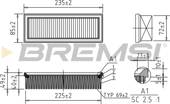 Bremsi FA1640 - Hava filtri furqanavto.az