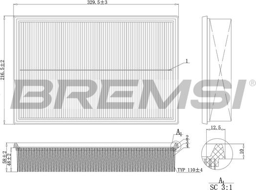 Bremsi FA1161 - Hava filtri furqanavto.az