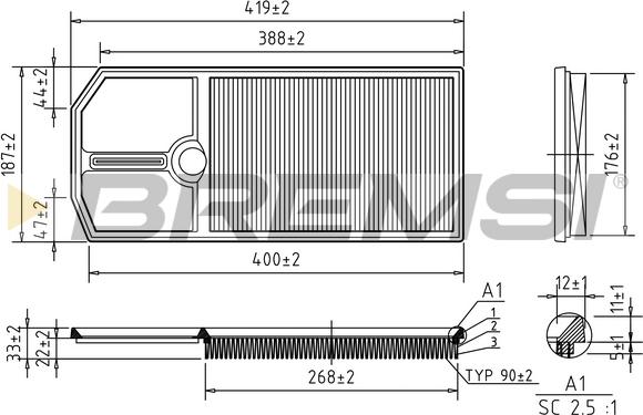 Bremsi FA1258 - Hava filtri furqanavto.az