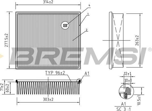 Bremsi FA1252 - Hava filtri furqanavto.az