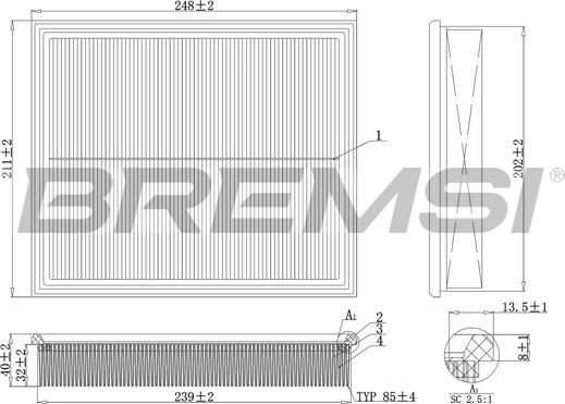 Bremsi FA2128 - Hava filtri furqanavto.az