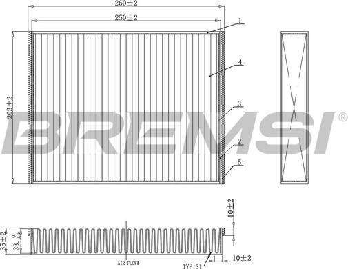 Bremsi FC0459C - Filtr, daxili hava furqanavto.az