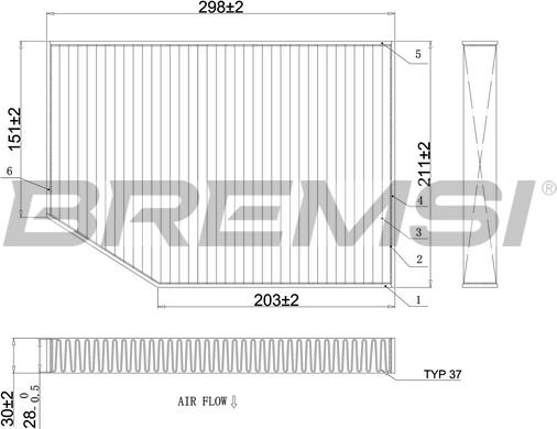 Bremsi FC0421C - Filtr, daxili hava www.furqanavto.az