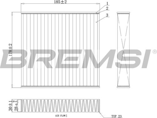 Bremsi FC0427A - Filtr, daxili hava www.furqanavto.az