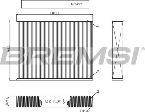 Bremsi FC0092C - Filtr, daxili hava furqanavto.az