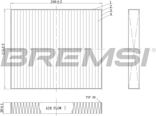 Bremsi FC0183C - Filtr, daxili hava furqanavto.az