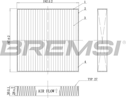 Bremsi FC0898C - Filtr, daxili hava furqanavto.az