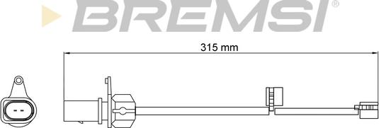 Bremsi WI0946 - Xəbərdarlıq Kontakt, əyləc padinin aşınması furqanavto.az