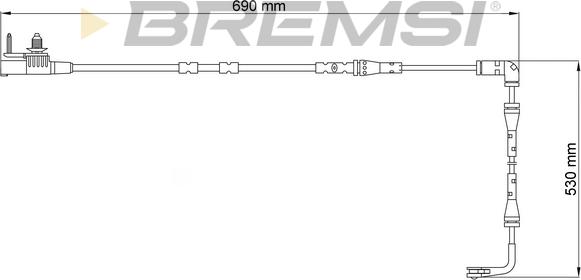 Bremsi WI0909 - Xəbərdarlıq Kontakt, əyləc padinin aşınması furqanavto.az