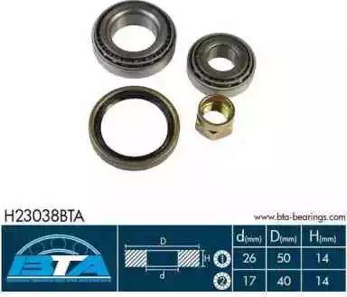 BTA H23038BTA - Təkər qovşağı, podşipnik dəsti furqanavto.az