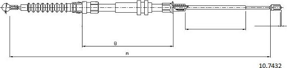 Cabor 10.7432 - Kabel, dayanacaq əyləci furqanavto.az