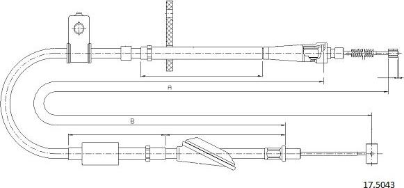 Cabor 17.5043 - Kabel, dayanacaq əyləci furqanavto.az