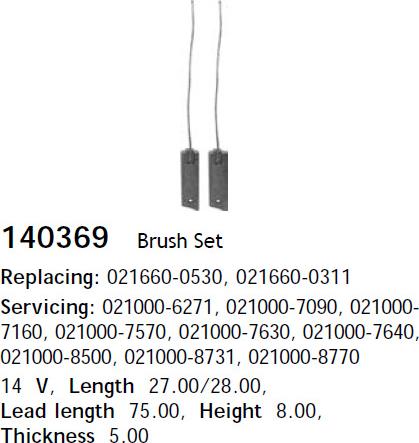 Cargo 140369 - Karbon fırçası, qanad dəsti, alternator furqanavto.az