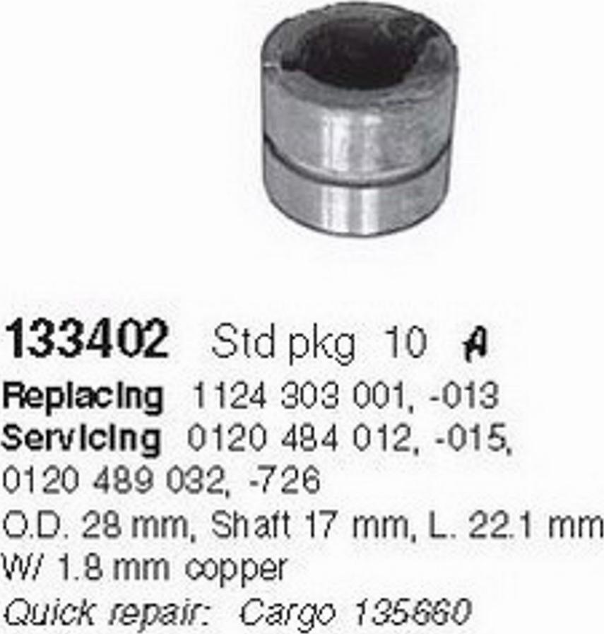 Cargo 133402 - Sürüşmə halqası, alternator furqanavto.az