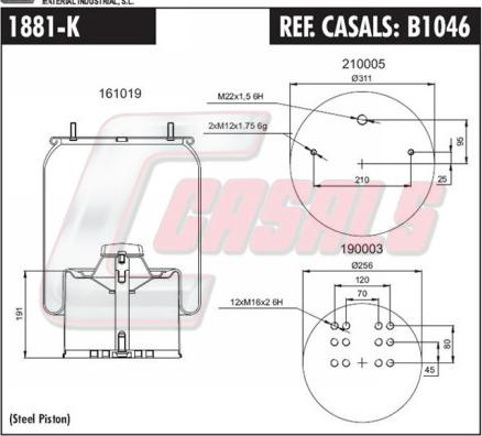 Casals B1046 - Körük, pnevmatik asqı furqanavto.az