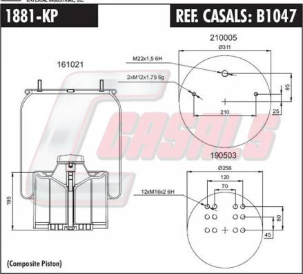 Casals B1047 - Körük, pnevmatik asqı furqanavto.az