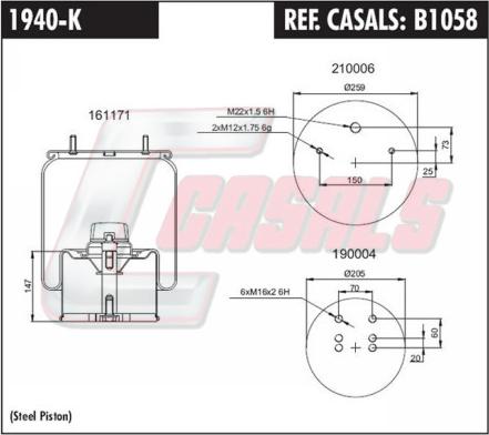 Casals B1058 - Körük, pnevmatik asqı furqanavto.az