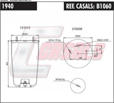 Casals B1060 - Körük, pnevmatik asqı furqanavto.az