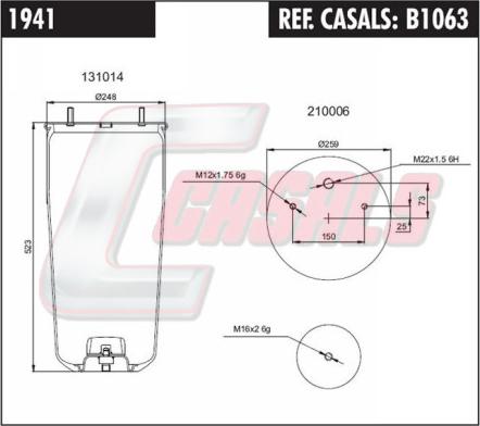 Casals B1063 - Körük, pnevmatik asqı furqanavto.az