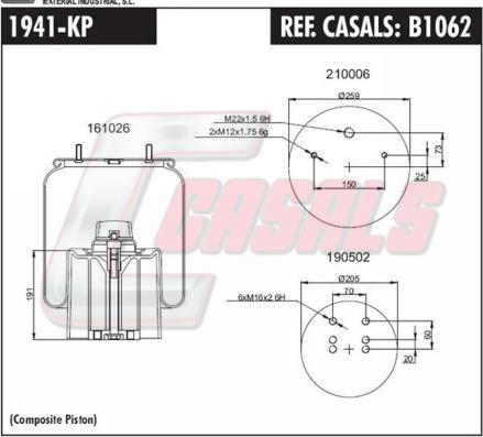 Casals B1062 - Körük, pnevmatik asqı furqanavto.az