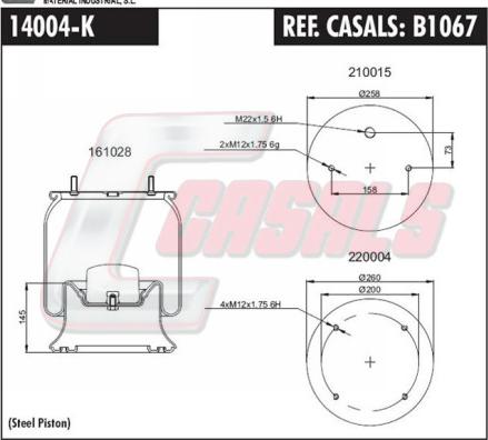 Casals B1067 - Körük, pnevmatik asqı furqanavto.az