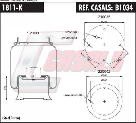 Casals B1034 - Körük, pnevmatik asqı furqanavto.az