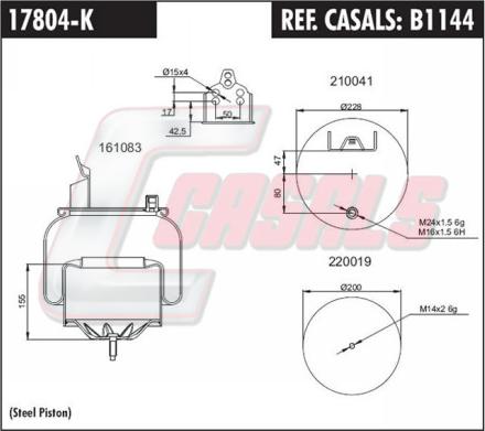 Casals B1144 - Körük, pnevmatik asqı furqanavto.az
