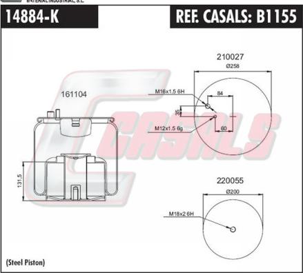 Casals B1155 - Körük, pnevmatik asqı furqanavto.az