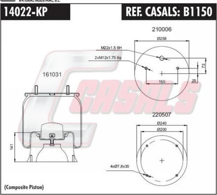 Casals B1150 - Körük, pnevmatik asqı furqanavto.az