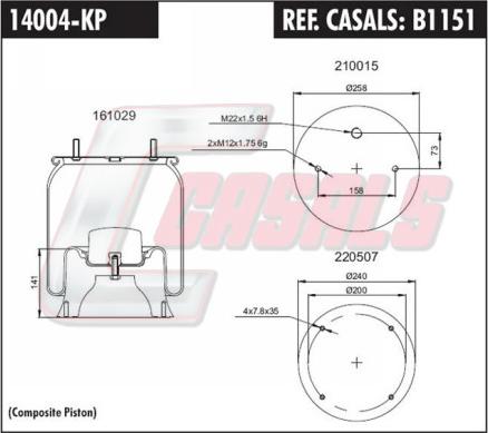 Casals B1151 - Körük, pnevmatik asqı furqanavto.az