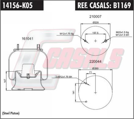 Casals B1169 - Körük, pnevmatik asqı furqanavto.az