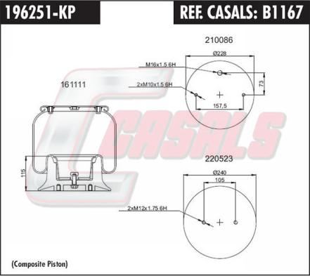 Casals B1167 - Körük, pnevmatik asqı furqanavto.az