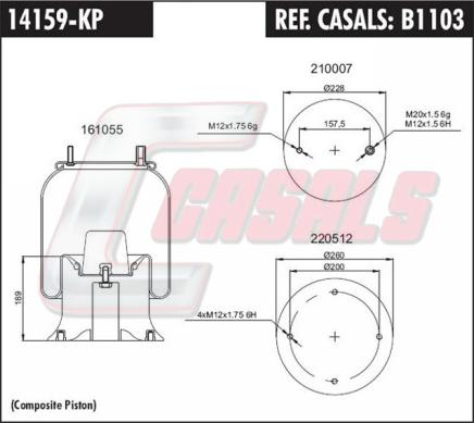 Casals B1103 - Körük, pnevmatik asqı furqanavto.az