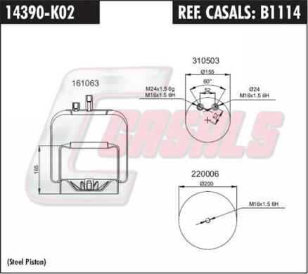 Casals B1114 - Körük, pnevmatik asqı furqanavto.az