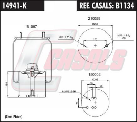 Casals B1134 - Körük, pnevmatik asqı furqanavto.az