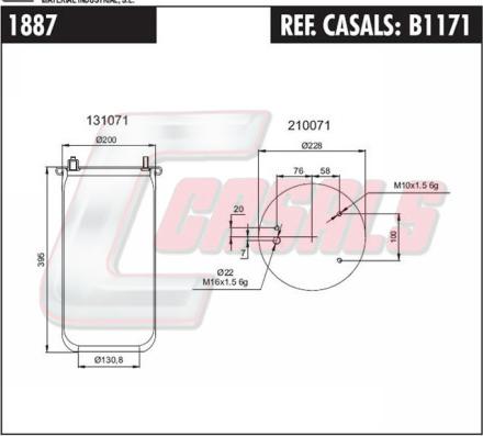 Casals B1171 - Körük, pnevmatik asqı furqanavto.az